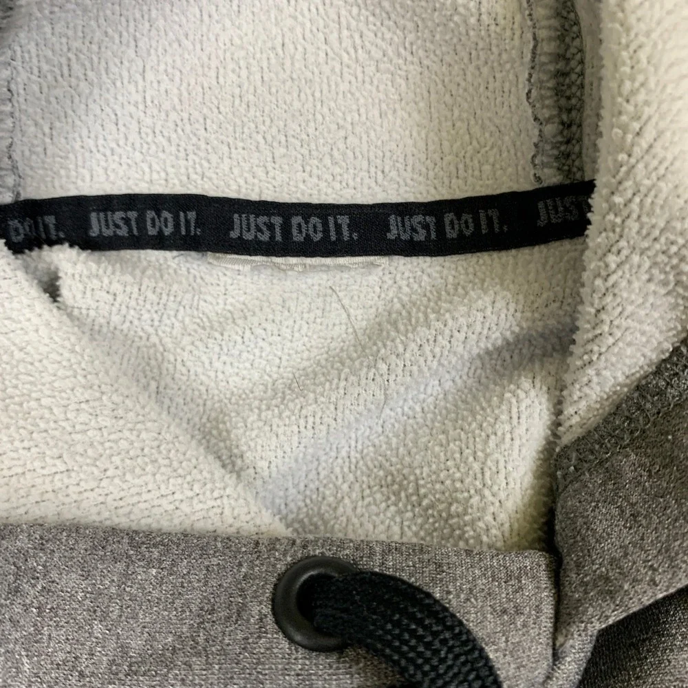 Nike FIT Mens Gray Pullover Hoodie Sweatshirt Swoosh Logo 341515-076 Size M